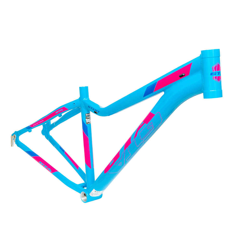 Quadro 29 alumínio gta start tam 15.5 feminino azul/rosa com cabeamento interno  sem kit