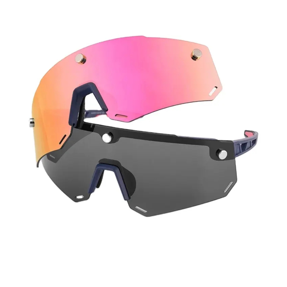 óculos para ciclismo polarizado gta magnet azul e rosa
