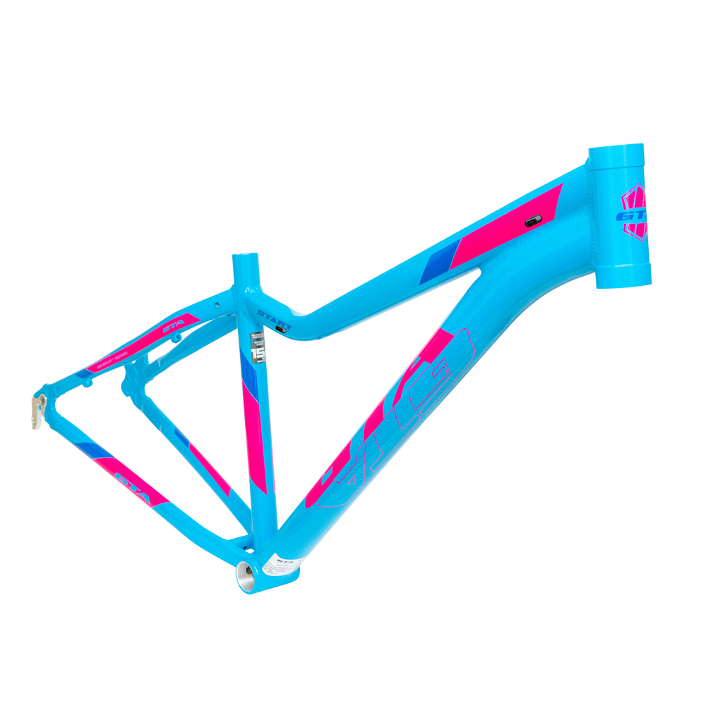 Quadro 29 alumínio gta start tam 15.5 feminino azul/rosa com cabeamento interno  sem kit