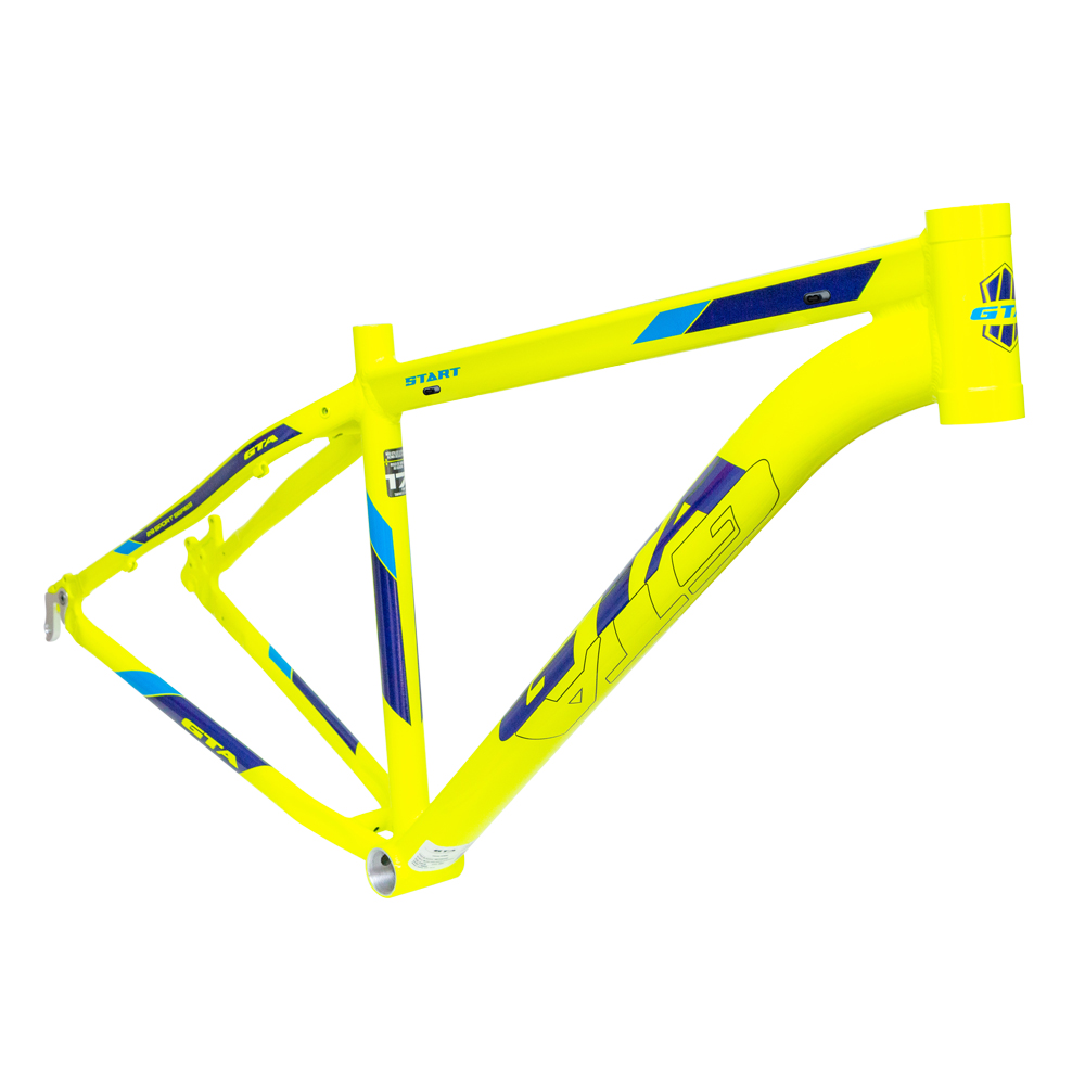 Quadro 29 alumínio gta start tam 15.5 amarelo neon/azul com cabeamento interno  sem kit