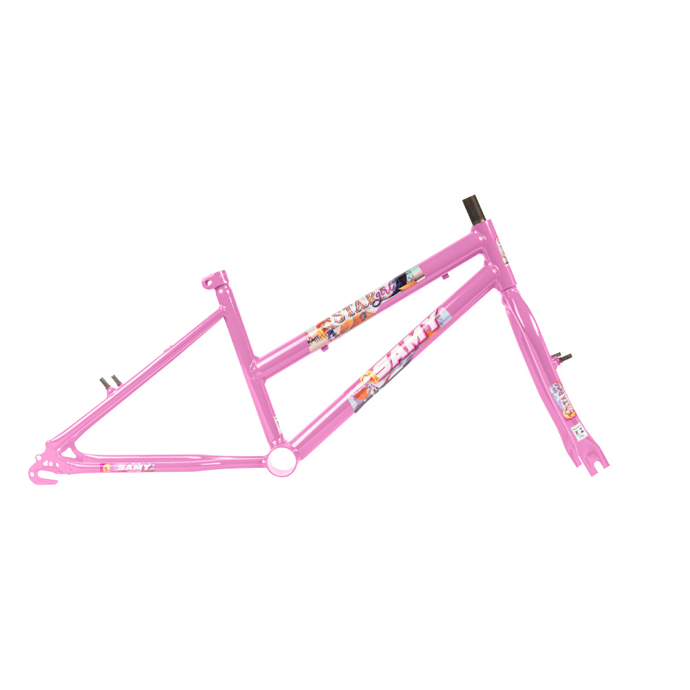 Quadro 20 mtb feminino stargirl rosa com garfo