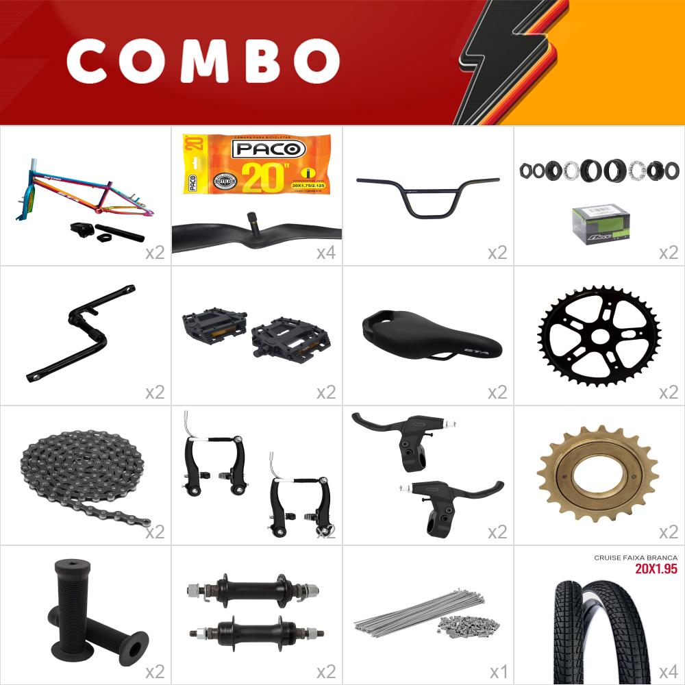 2x kit para montagem bmx gta nitro - sem aros/sem direção(over) - confira os itens