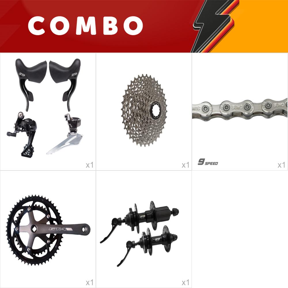 1x kit relação z9 gta road gravel 2x9v completo (1 combo)