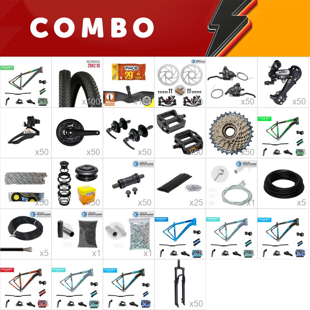 50x kits start sortidos - relação sunrun 21 velocidades