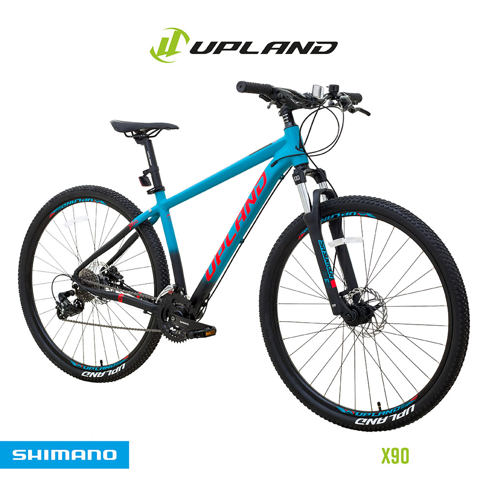 Bicicleta upland x90 29 alumínio tamanho 17,5 azul/vermelho 24v freio hidraulico tourney+ef505