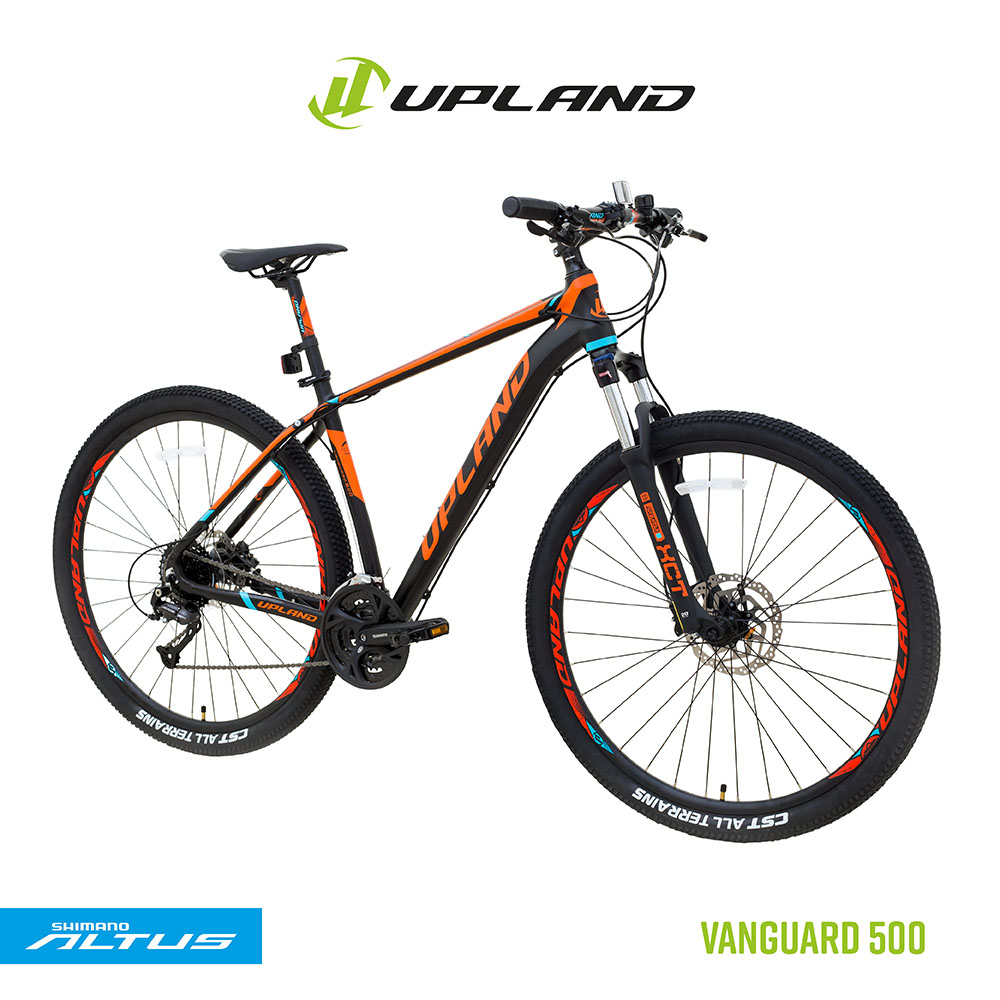 Bicicleta upland vanguard 500 29 alumínio tamanho 17,5 preto/laranja 27v freio hidraulico altus  