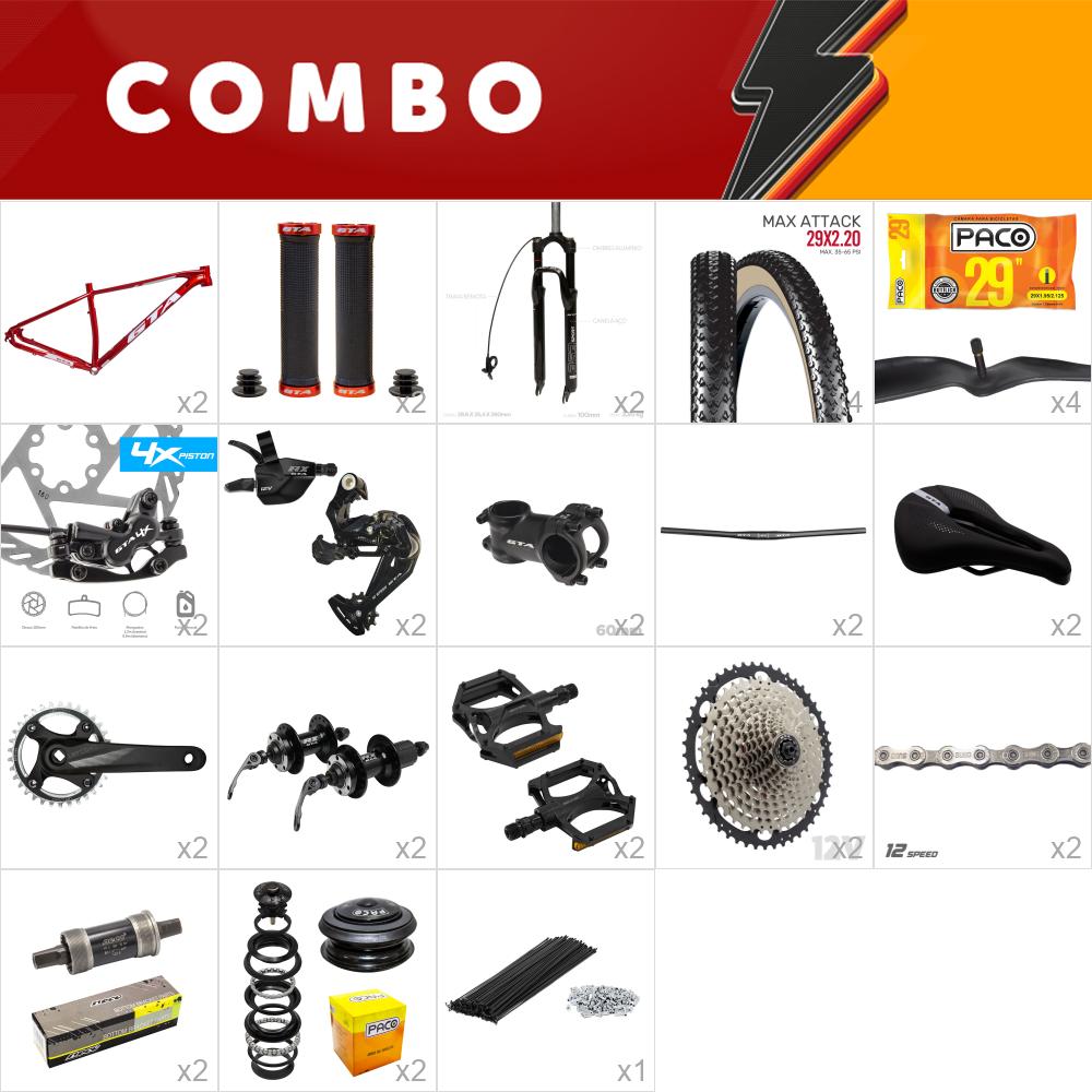 2x-kit-bike-climb--------vermelho---rela--o--x-2---freio-hidr-ulico-4-pist-es---suspens-o-com-trava-remota